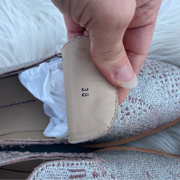 Free People Snake Eyes silver slip-on loafers 38 - Picture 9 of 9